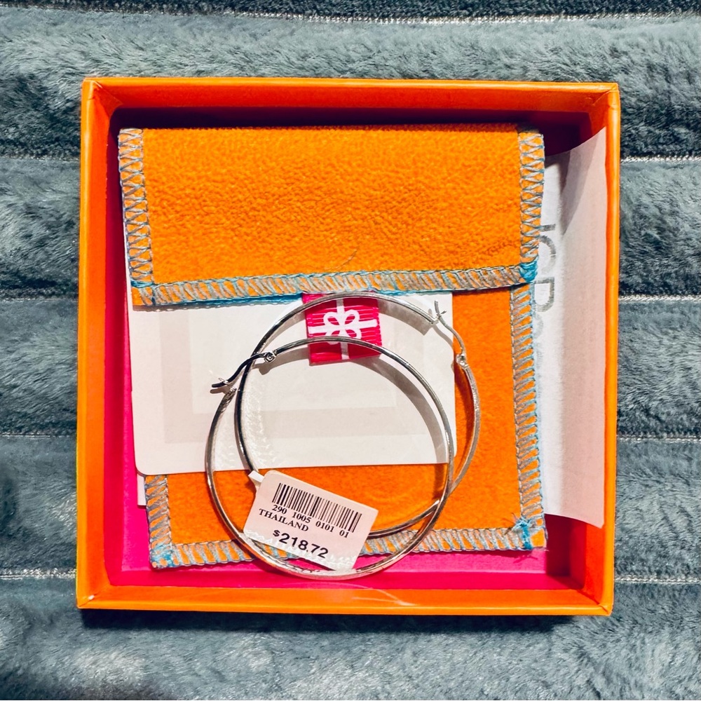 Sterling Silver Tube Hoop Earrings NWT